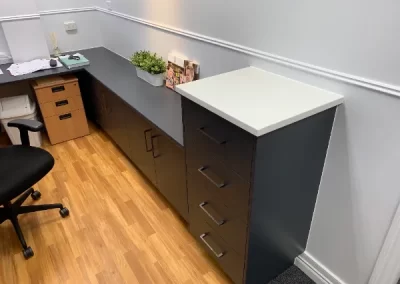 Office cabinets in black and white